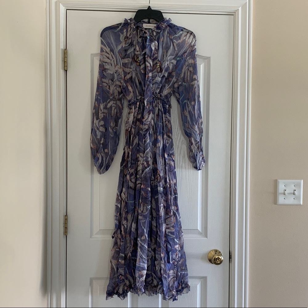 Zimmermann Lavender Floral Midi Dress - Picture 5 of 10